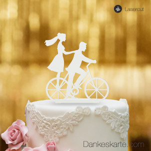 Cake Topper Fahrrad - Weiss - XL