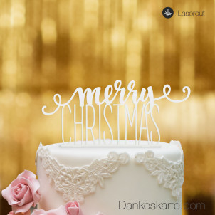 Cake Topper Merry Christmas 1 - Weiss - XL