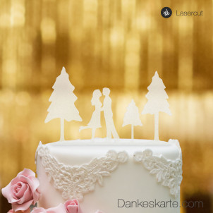 Cake Topper Paar mit Bäumen - Satiniert - XL