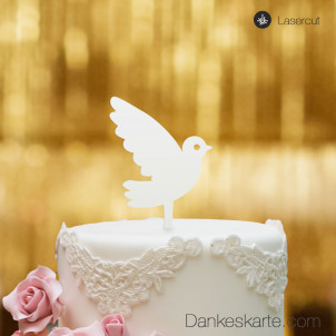 Cake Topper Taube - Weiss - S