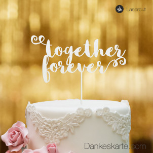 Cake Topper Together Forever - Weiss - XL