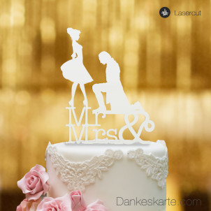 Cake Topper Mr&Mrs - Weiss - XL