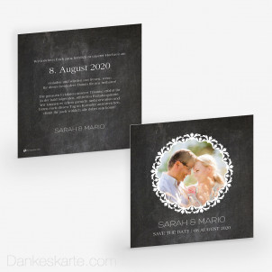 Save-the-Date Chalkboard 14.5 x 14.5 cm