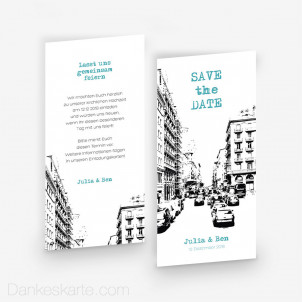 Save-the-Date City Love 10 x 21 cm