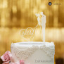 Cake Topper Brautpaar mit Herz personalisiert - Satiniert - XL