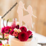 Cake Topper Herz mit Brautpaar und Mr&Mrs Schriftzug - Satiniert - XL