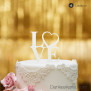 Cake Topper Love Heart - Weiss - S