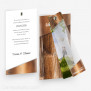 Save-the-Date Glas und Holz mit Fotostreifen, Fingerkuvert und Lasercut springender Hirsch 10 x 21 cm