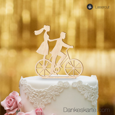 Cake Topper Fahrrad - Buchenholz - XL