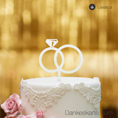 Cake Topper Ringe - Weiss - XL