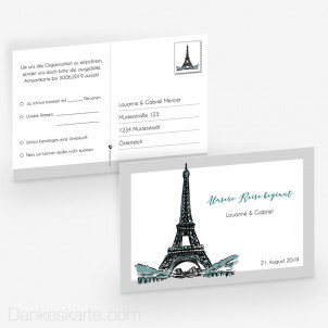 Antwortpostkarte Pariser Chic 15 x 10 cm
