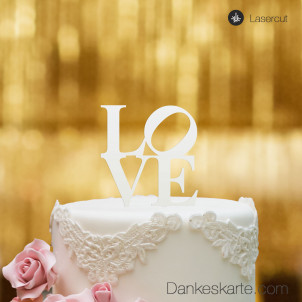 Cake Topper Love - Weiss - S