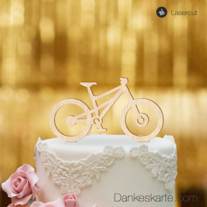 Cake Topper Mountainbike - Buchenholz