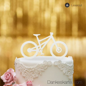 Cake Topper Mountainbike - Weiss