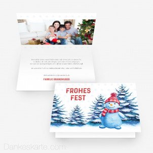 Weihnachtskarte Wintergarten 15 x 10 cm Vertikalklappkarte