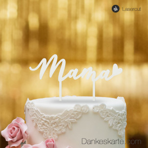 Cake Topper Mama - Weiss