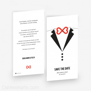 Save-the-Date Mr&Mr 10 x 21 cm