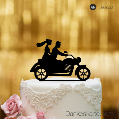 Cake Topper Motorrad - Schwarz - XL