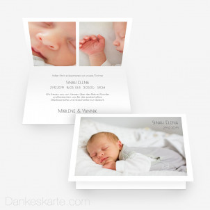 Geburtskarte Minimalistisch 15 x 10 cm Vertikalklappkarte