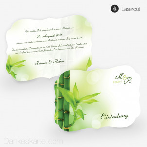 Lasercut-Einladung Bambus 21 x 15cm Ornament
