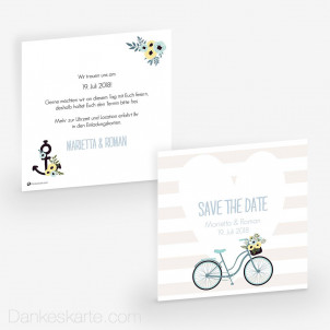 Save-the-Date Bicycle Love 14.5 x 14.5 cm