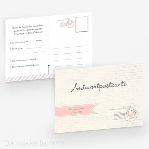 Antwortpostkarte Pocketfold Air Mail 14 x 10 cm