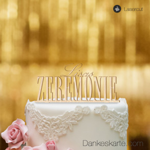 Cake Topper 2-Zeilig personalisiert - Buchenholz - XL