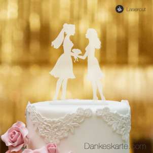 Cake Topper Mrs&Mrs - Satiniert - XL