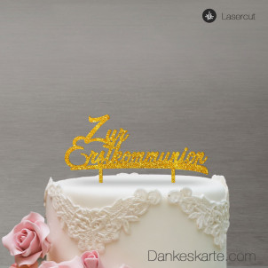 Cake Topper Zur Erstkommunion - Gold Glitzer