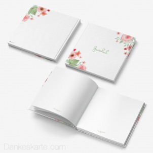Gästebuch Hardcover Total Floral Blanko 21x21cm