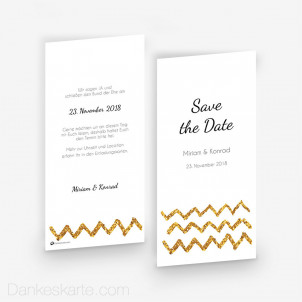 Save-the-Date Goldschimmer 3 10 x 21 cm