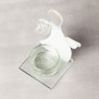 Schutzengel mit Teelichtglas 11 cm - Weiß