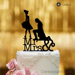 Cake Topper Mr&Mrs - Schwarz - XL